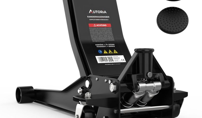 Test : cric hydraulique 3T plat avec patins en caoutchouc