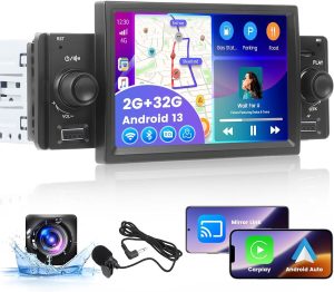 Autoradio Portable 7 Pouces Sans Fil Inefala - Compatible CarPlay & Android Auto Sans Fil, Mirror Link, Bluetooth, AUX/FM - Avec Caméra Recour Possible