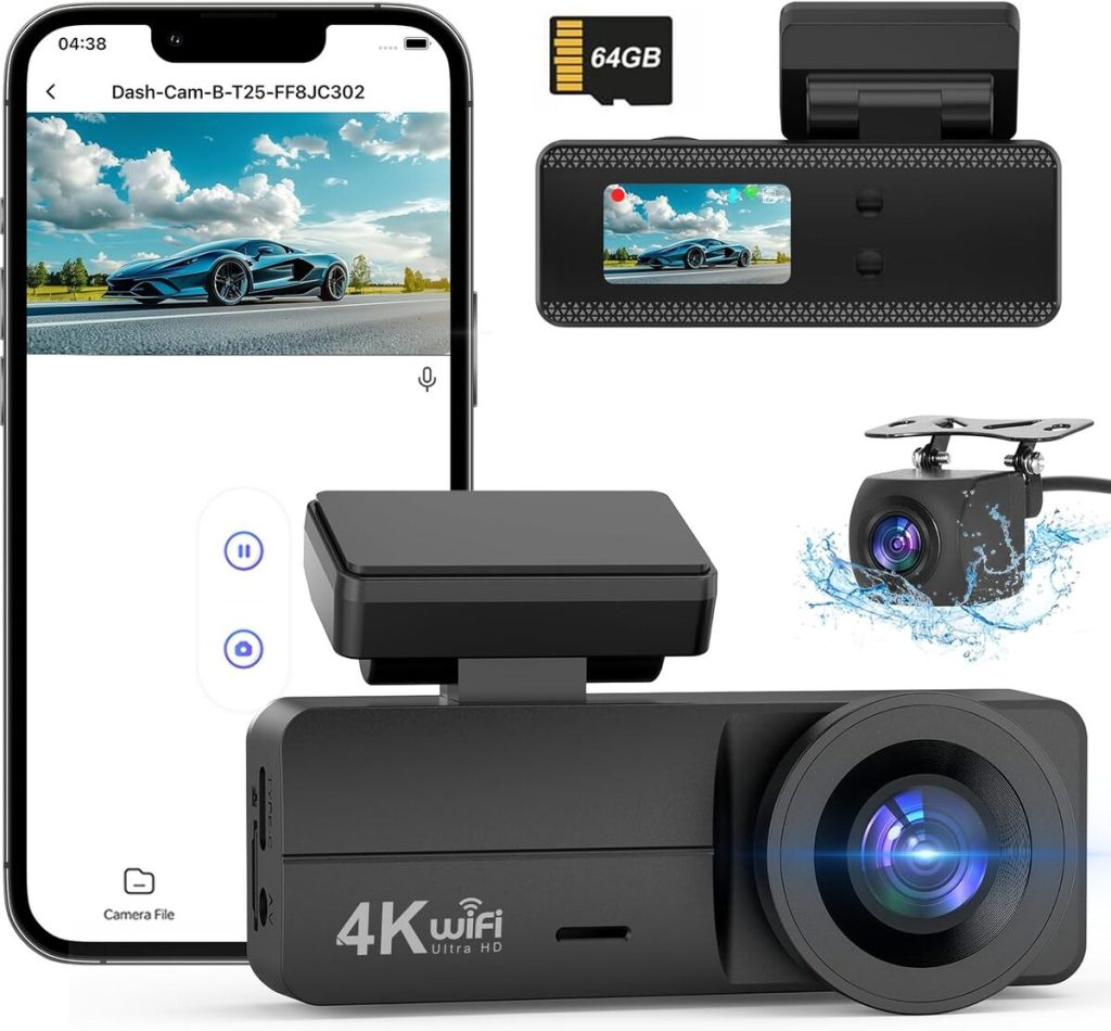 Dashcam Voiture Avant/arrière 4K+1080P - WiFi, Vision Nocturne, Parking 24h, Carte SD 64Go Incluse, SIGRILL - 9