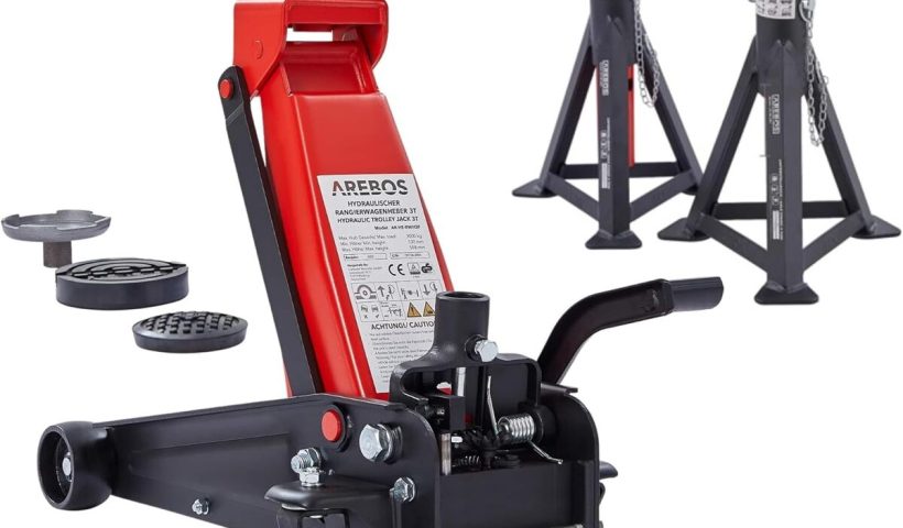 Test du cric hydraulique Arebos 3T : puissance et efficacité