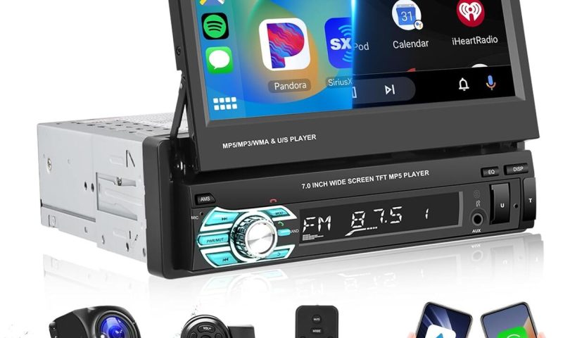 Test : autoradio Podofo 1 Din avec écran rétractable et Carplay