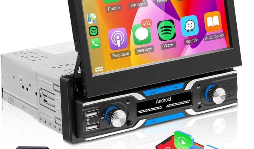 Test autoradio Android 1 Din 7" rétractable avec GPS et Bluetooth