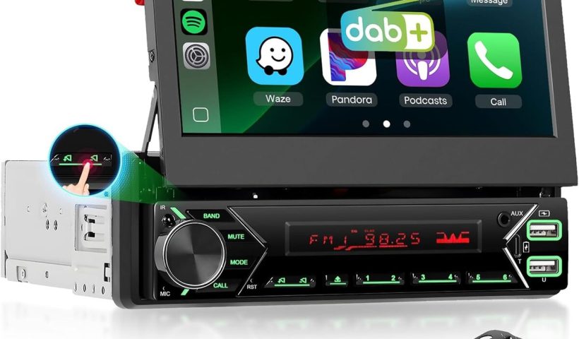 Test autoradio Podofo Dab+ 1 DIN : écran pop-up motorisé et connectivité sans fil