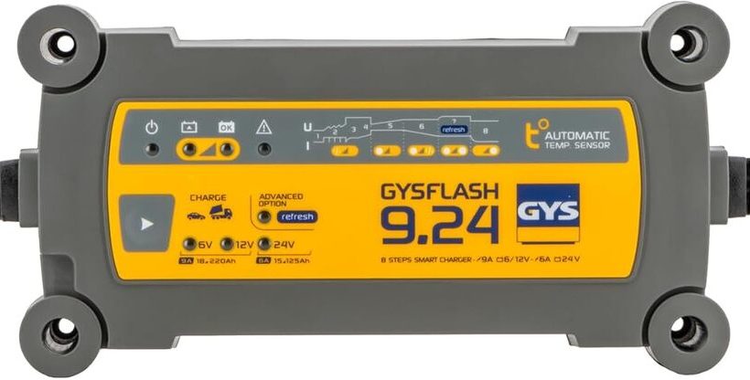 Test du chargeur intelligent GYS GYSFLASH 9.24 pour batteries 6V/12V/24V