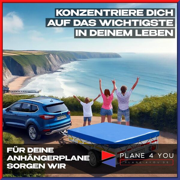 Humbaur Bâche de remorque de qualité supérieure 256 x 136 cm – Bâche de remorque de voiture imperméable sur mesure – Vert bronze mat – Vert olive – Bâche de camouflage – Armée allemande