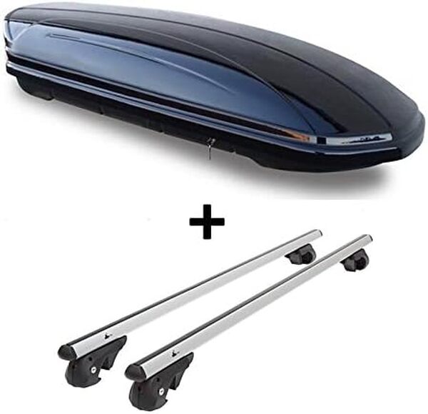 VDP Toit Box vdpmaa580 580ltr Noir Alu Porte-bagages vdp004l pour BMW 5 Touring E61 Combiné 03–10