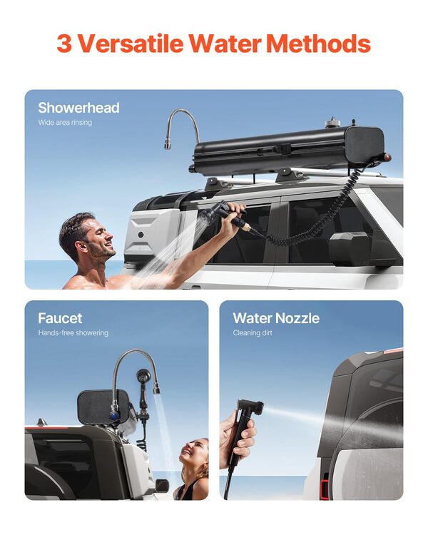 VEVOR Réservoir d'eau pour galerie de Toit Unisex-Adult, Noir, 820 x 190 x 135 mm