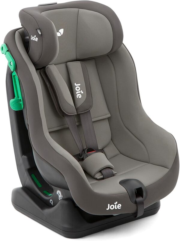 Joie - Steadi R129 - Siège Auto Évolutif Bébé 0 à 4 Ans - Dos à La Route et Face à La Route - Harnais 5 Points - Sécurité R129 Intelli-Fit - Têtière Réglable - Housse Lavable - Couleur Cobble stone