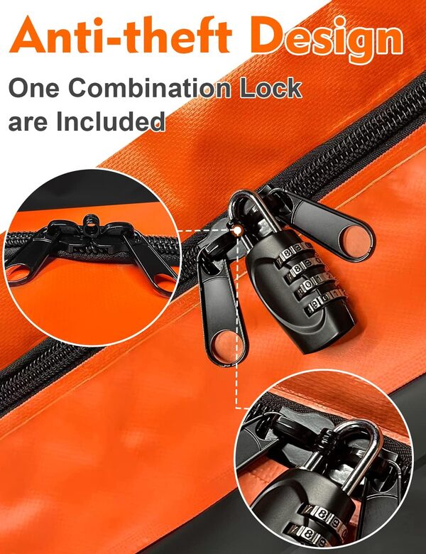 FIVKLEMNZ Sac de Toit de Voiture étanche pour Tout Le Dessus du véhicule avec/sans Porte-Bagages Comprend Un Tapis antidérapant + Sangles renforcées + 6 Crochets de Porte + Serrure à Bagages (0,6 m³)