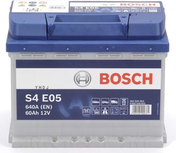 Bosch S4E05 - Batterie Auto - 60A/h - 640A - Technologie EFB - adaptée aux Véhicules avec Start/Stop