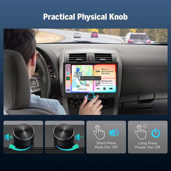 Eonon Autoradio Android 13 10,1 Pouces, Double DIN, 6+64 Go, 4G LTE, GPS, CarPlay, Android Auto, Bluetooth, WiFi, EQ, avec caméra de recul UX6SK-PLUS