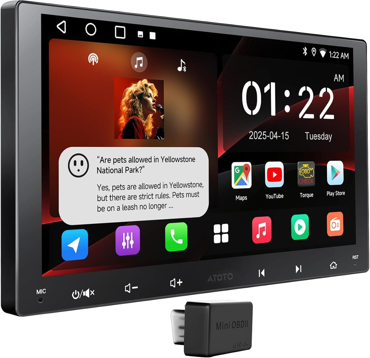 Test : autoradio ATOTOEXCEL 9" avec carplay et navigation GPS