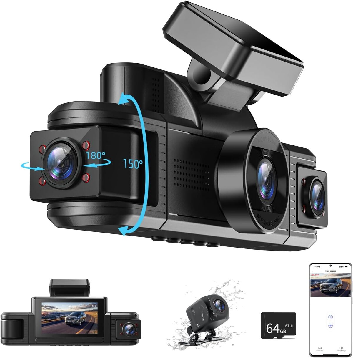 Test dashcam Adelagnes 4-canaux : performance et connectivité à 5GHz