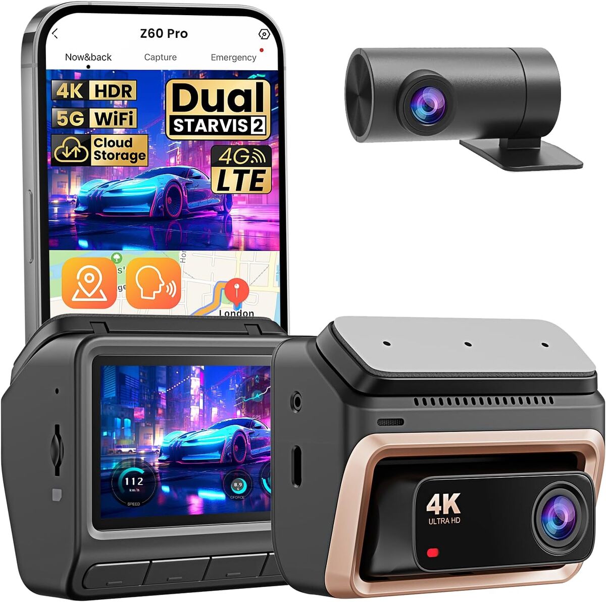 Test : dashcam DDPAI Z60 Pro 4K, double caméra et vision nocturne