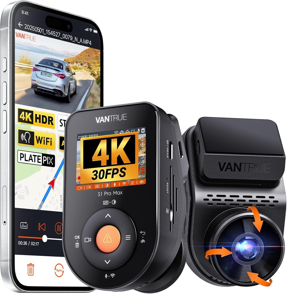 Test de la dashcam Vantrue S1 Pro Max : enregistrement 4K et contrôle vocal