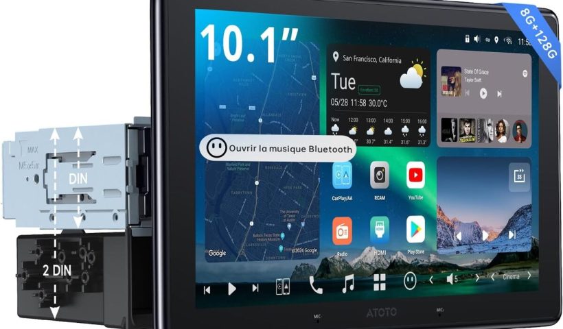 Test de l'autoradio ATOTOZONE X10G110E : écran flottant QLED 10" et connectivité avancée