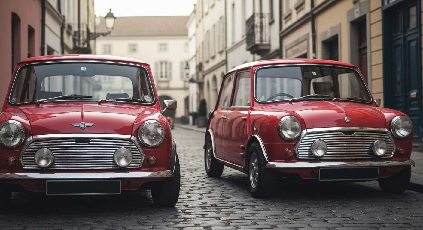 La mini cooper de the italian job : l'&eacute;l&eacute;gance en action