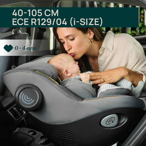 Chicco Seat105 I-Size, Siège Auto Homologué ECE R129/03, Pivotant à 360°, Incliné en 6 Positions, Installation Simple et Rapide, Réducteur Inclus, 40-105cm, Groupe 0/1/2, De 0 à 4 Ans