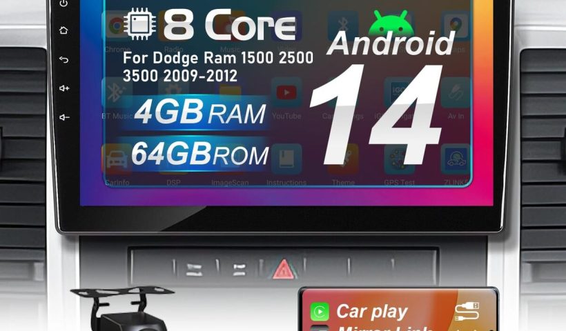 Test autoradio Android 14 Dodge Ram : écran 10" et Carplay sans fil