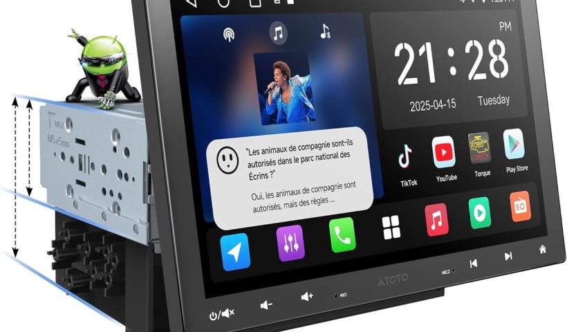 Test de l'autoradio ATOTOZONE A5L : écran flottant et CarPlay sans fil