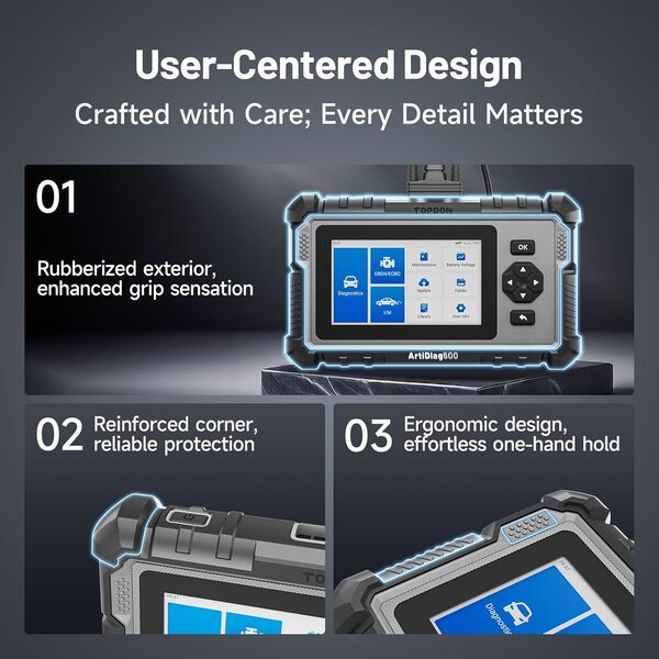 TOPDON OBD2 Scanner ArtiDiag500, Engine ABS SRS Transmission Professional Diagnostic Tool, All OBD2 Code Reader, AutoVIN, Car Battery Voltage Test, Wi-FI Free Update, 1 Years Warranty