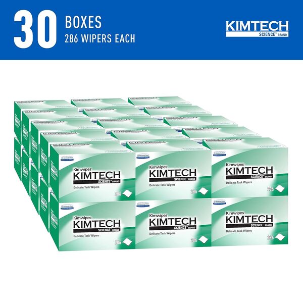 Kimwipes délicate tâche Kimtech Science Essuie-glace (34120), blanc, 1 épaisseur, 30 boîtes de pop-up/Coque, 280 feuilles/boîte, 400 feuilles/Coque