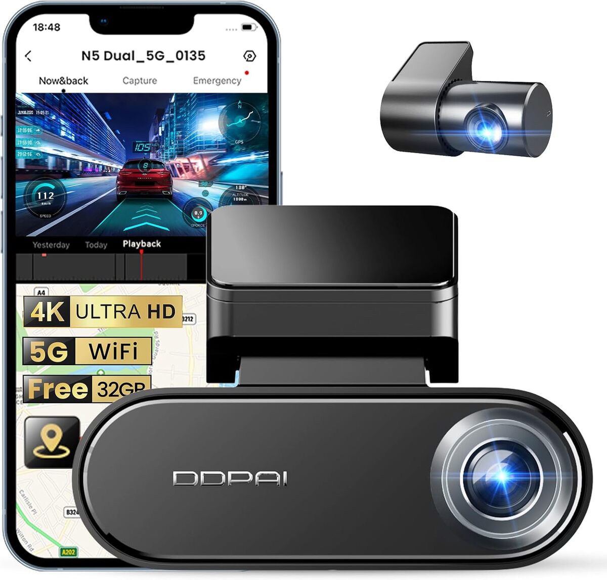 Test : dashcam DDPAI N5 Dual 4K+1080P avec vision nocturne et GPS