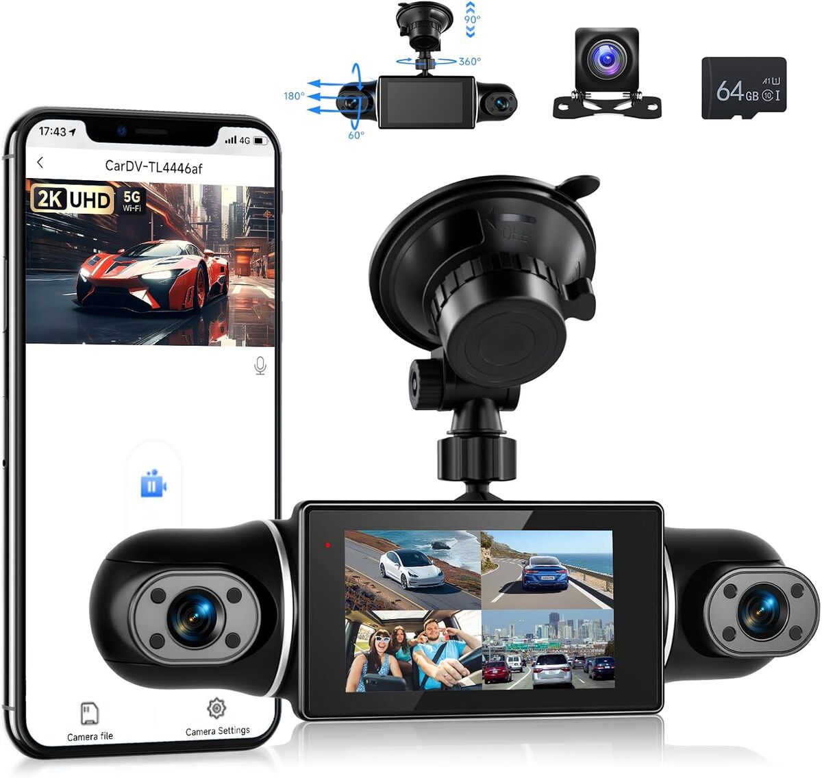 Test de la dashcam Vechtsel 2K : vision nocturne et assistant de recul