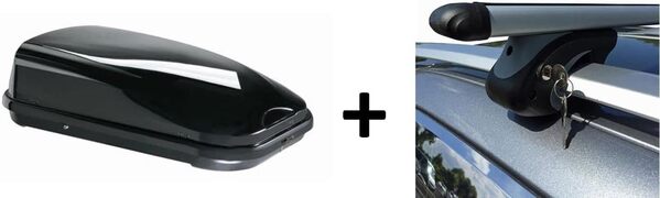 Coffre de Toit JUFL320 - Barres de Toit en Aluminium - 320 litres - pour VW Tiguan 2007-2016 - 75 kg - Verrouillable