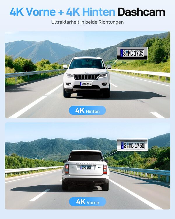 VIOFO A229 Ultra 2CH Dual 4K Dashcam avant arrière, double capteur Starvis 2 capteurs IMX678 et double caméra de voiture 4K HDR, surveillance mobile Wi-Fi 5 GHz et GPS, commande vocale, vision