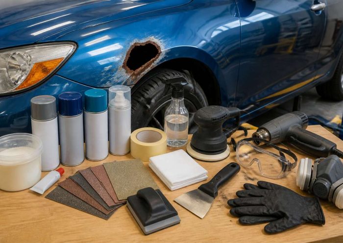 Comment réparer un trou dans la carrosserie d'une voiture ?