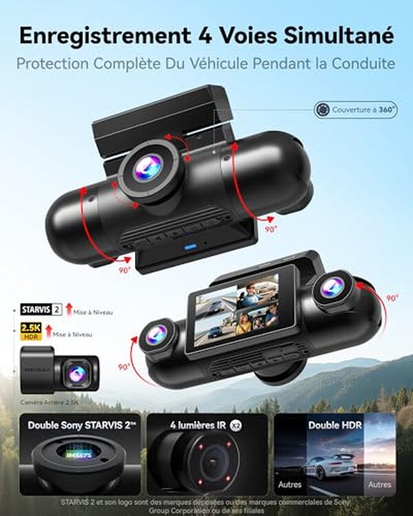 Découvrez notre test détaillé de la dashcam REDTIGER VP40 avec vision 360° et 4 objectifs réglables. Qualité vidéo, performances et avis complets.
