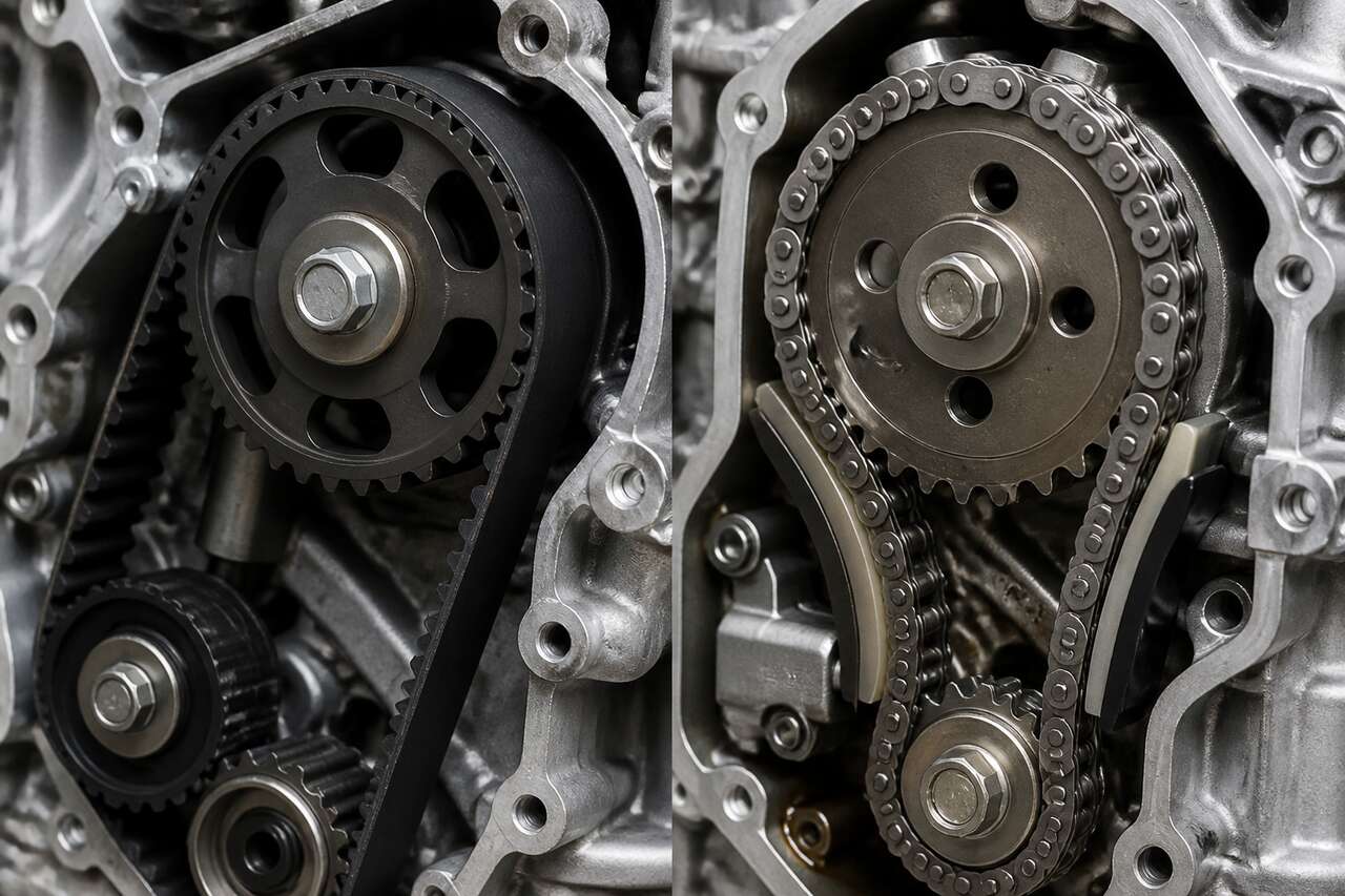 Différences techniques entre chaîne et courroie de distribution