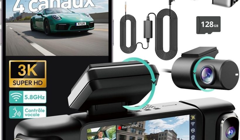 Test de la dashcam BOTSLAB 4 canaux 4K avec WiFi et GPS