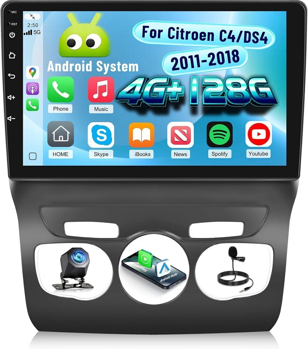 Test de l'autoradio NHOPEEW Android pour Citroen C4 avec écran 10 pouces