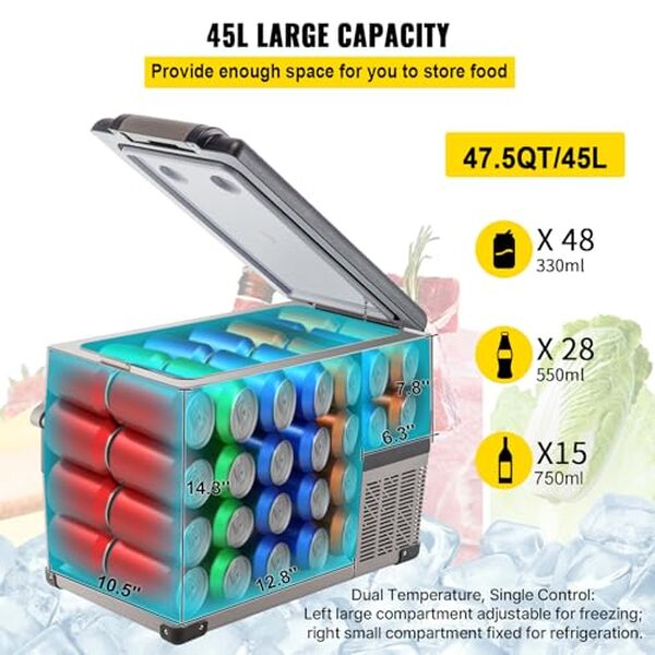 Découvrez notre test complet de la glacière électrique VEVOR 45 L. Réfrigérateur portable à compression haute performance : autonomie, efficacité et praticité.