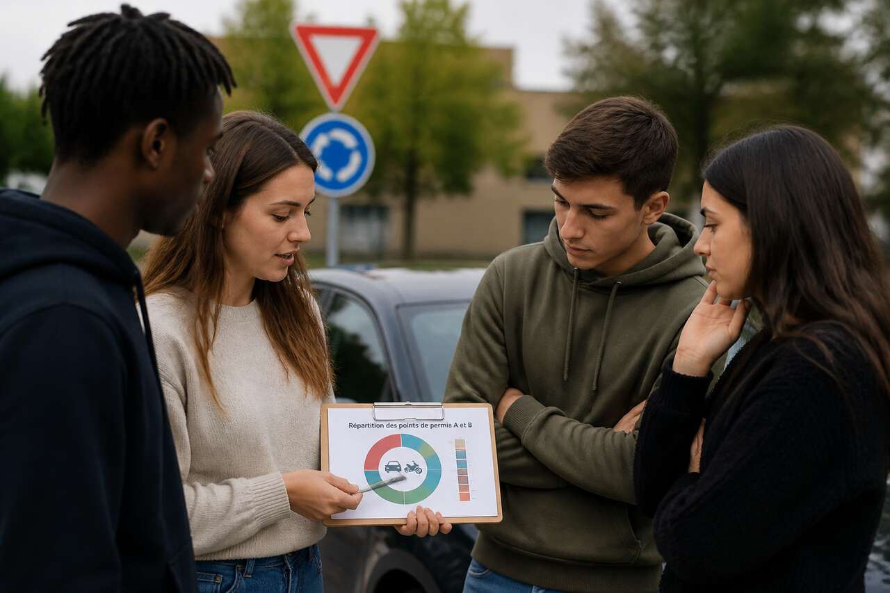 Comment sont r&eacute;partis les points selon votre situation (probatoire, 12 points, examen)
