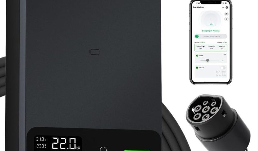 Test de la borne de recharge 22 kW triphasé dé avec app et écran LCD