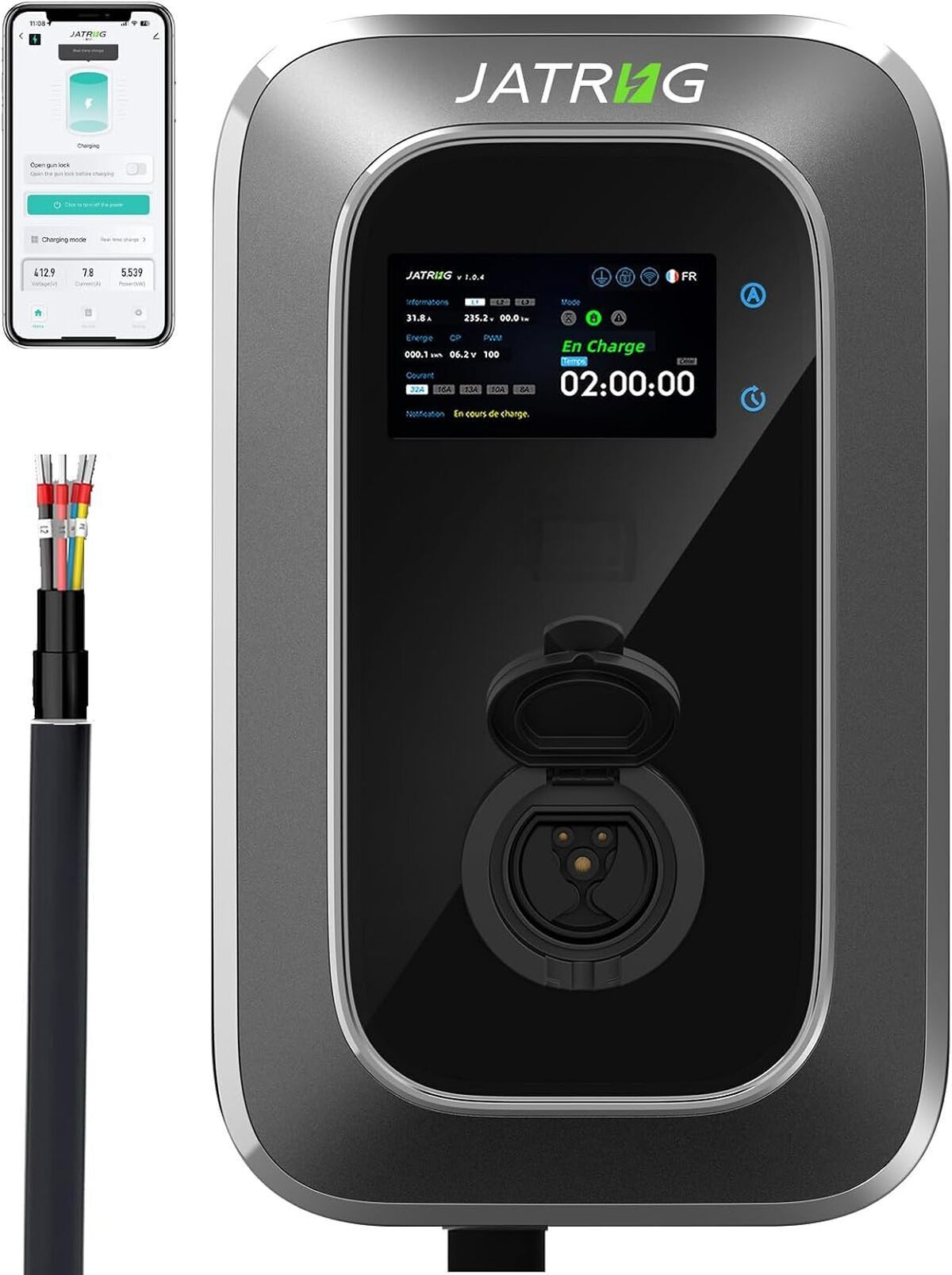 Test de la borne de recharge JATRHG S2 11KW pour voiture électrique