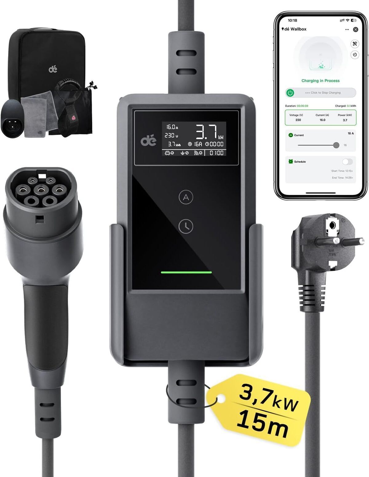 Test du chargeur voiture électrique App 3, 7kW : performance et polyvalence